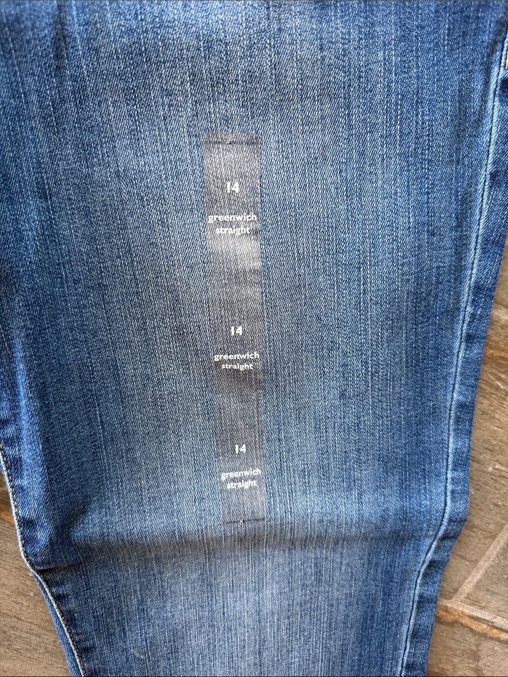 Tommy Hilfiger Medium Blue Straight Leg Jeans with Hem Embellishment - Picture 2 of 5